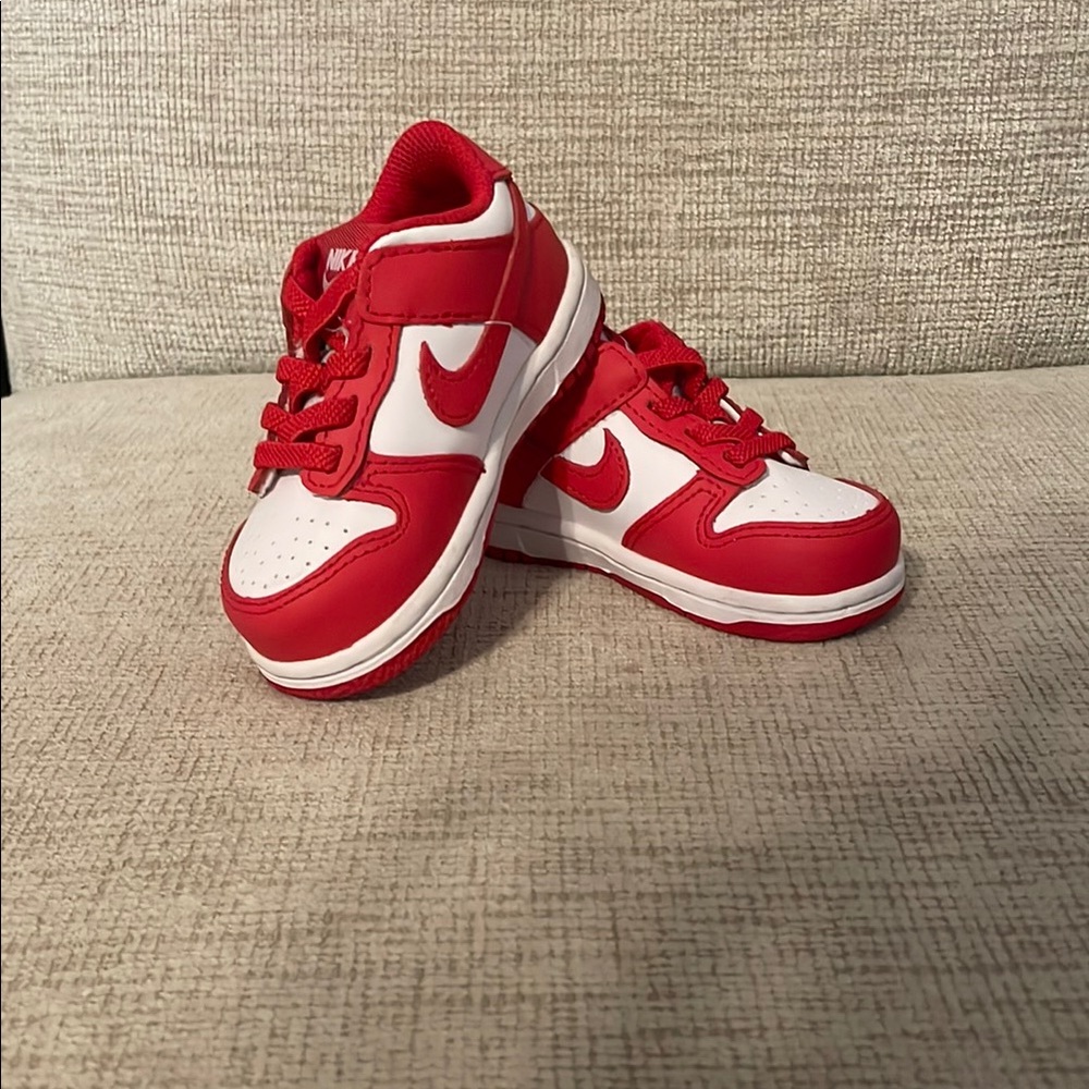 Nike Dunks Kids Red and White Sneakers